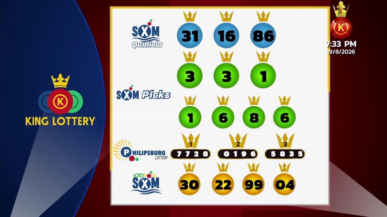 King Lottery SXM EN VIVO │ Resultados Mi&eacute;rcoles 19 De Agosto 2026 - 07:30PM