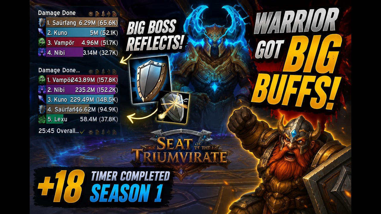 +18 Seat of the Triumvirate Timed | Prot Warrior Tank POV | Mountain Thane Insane Boss Reflect