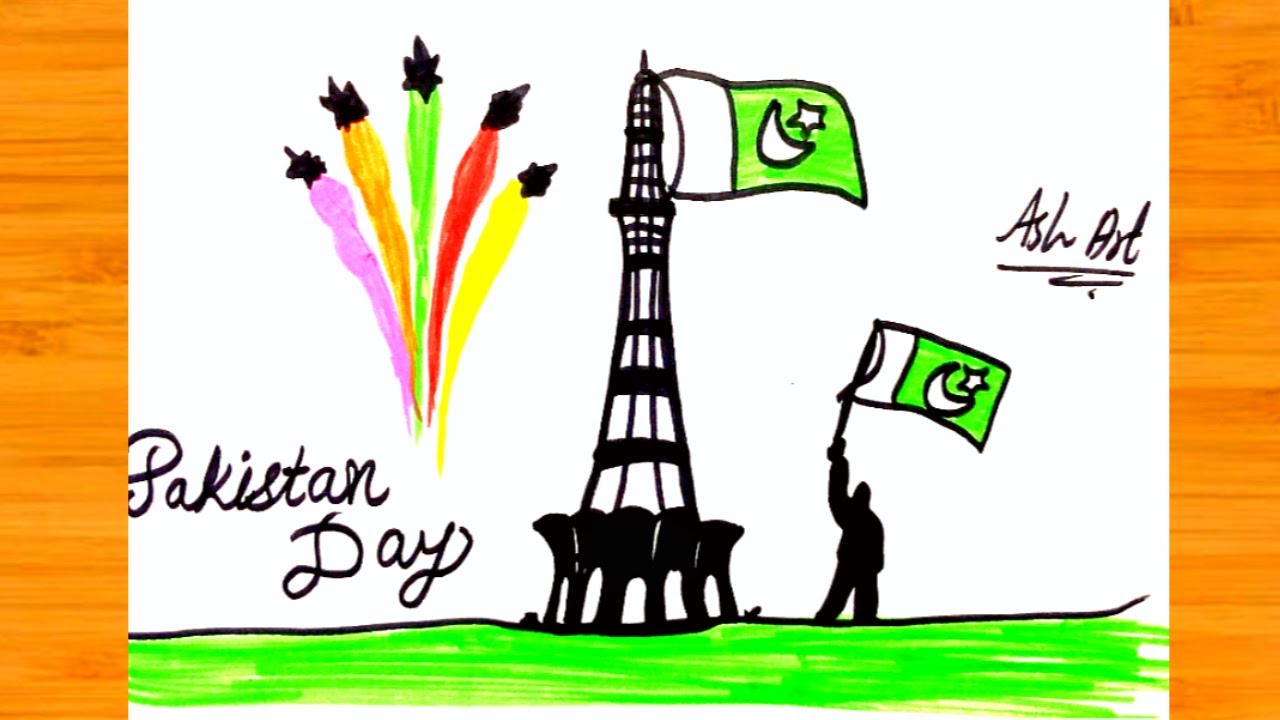 Pakistan Day Drawing | Pakistan Resolution Day Drawing | 23rd March Pakistan Day Drawing | 23 March