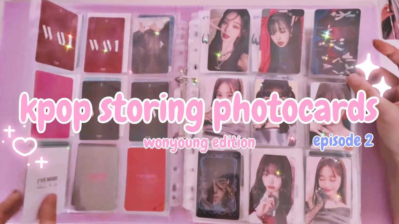 storing +100 wonyoung photocards into my binder ! ♡ 