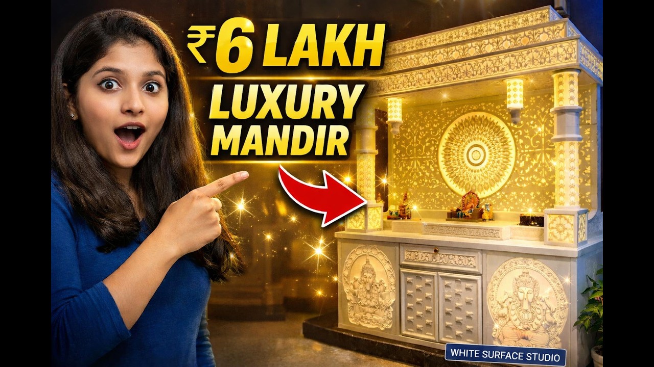 Luxury Corian Mandir in Kolkata | ₹6 Lakh 3D Mandir Manufacturing 😱 | White Surface Studio