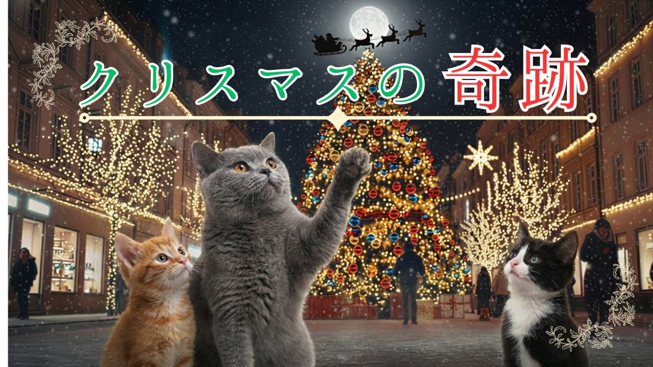 もふもふ猫日和「クリスマスの奇跡」#猫動画 #クリスマス #猫アニメ#茶トラ猫 #白黒猫 #ブリティッシュショートヘア#感動ストーリー #猫の出会い