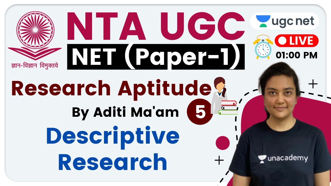 NTA UGC NET 2020 (Paper-1) | Research Aptitude by Aditi Ma'am | Descriptive Research