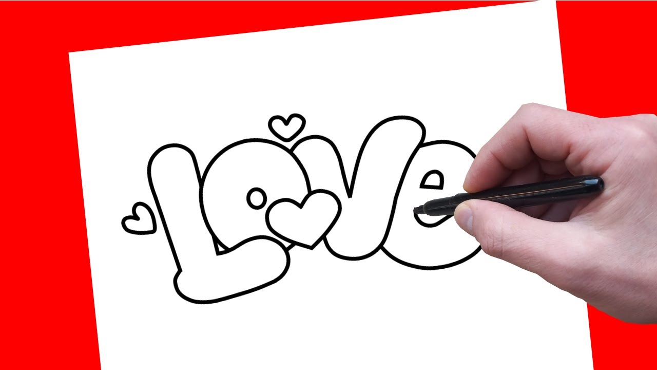 How to Draw the Word LOVE | Easy Lettering Tutorial