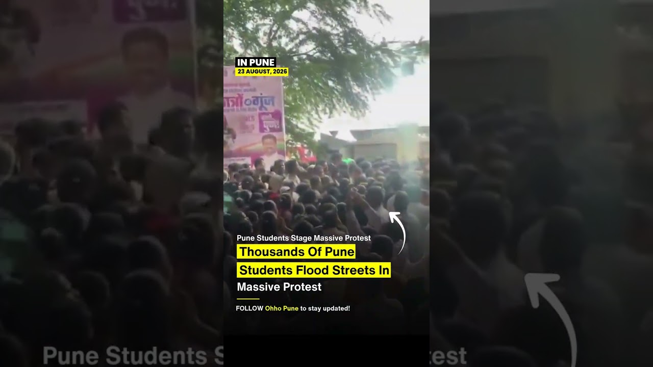 Thousands of college students flood Pune streets in huge demonstration! 📢🎓 #shorts #youtubeshorts