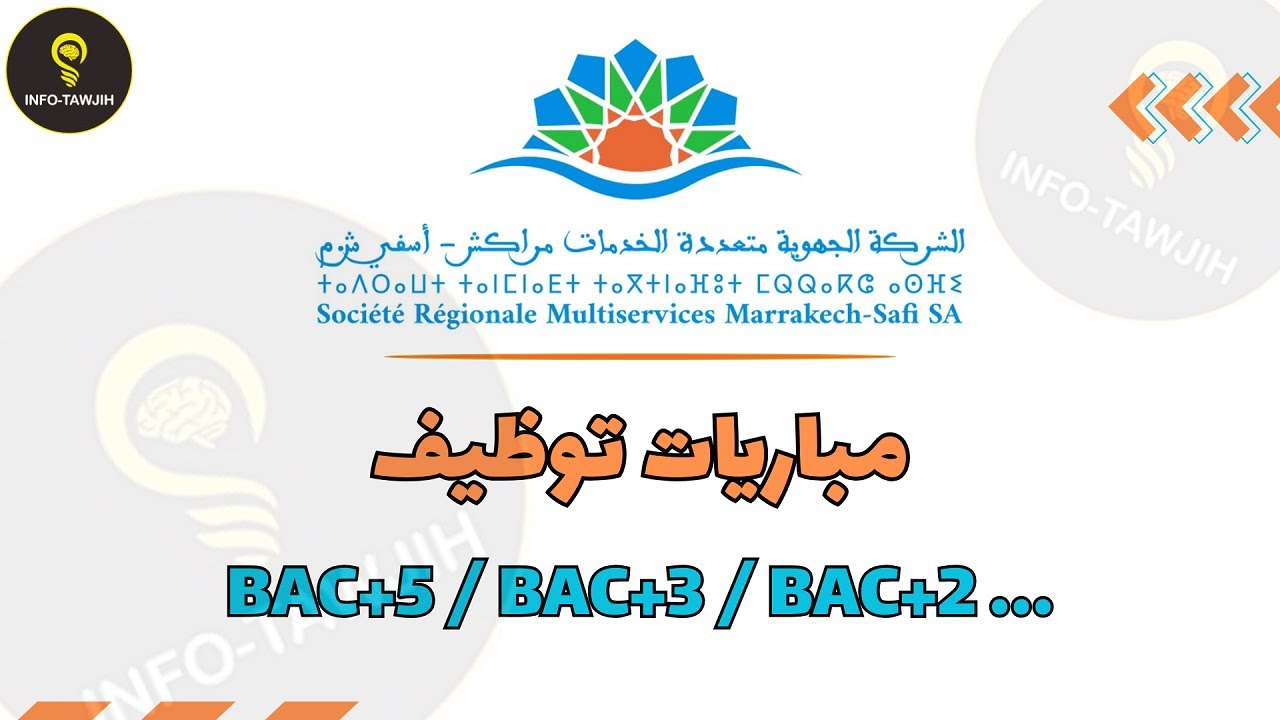 الشركة الجهوية متعددة الخدمات مراكش آسفي SRM-MS، توظف 244 منصب 2025.