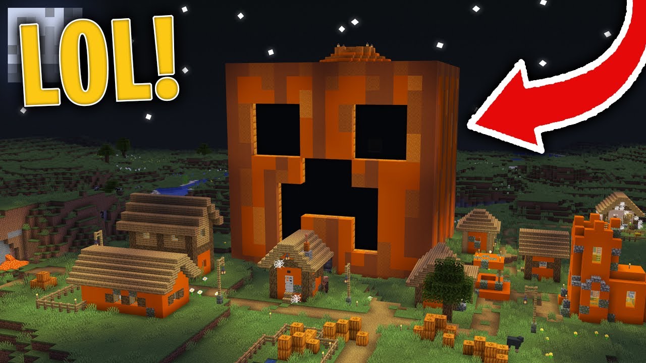 Encontramos una CALABAZA CREEPER GIGANTE en una ALDEA de MINECRAFT! 😱