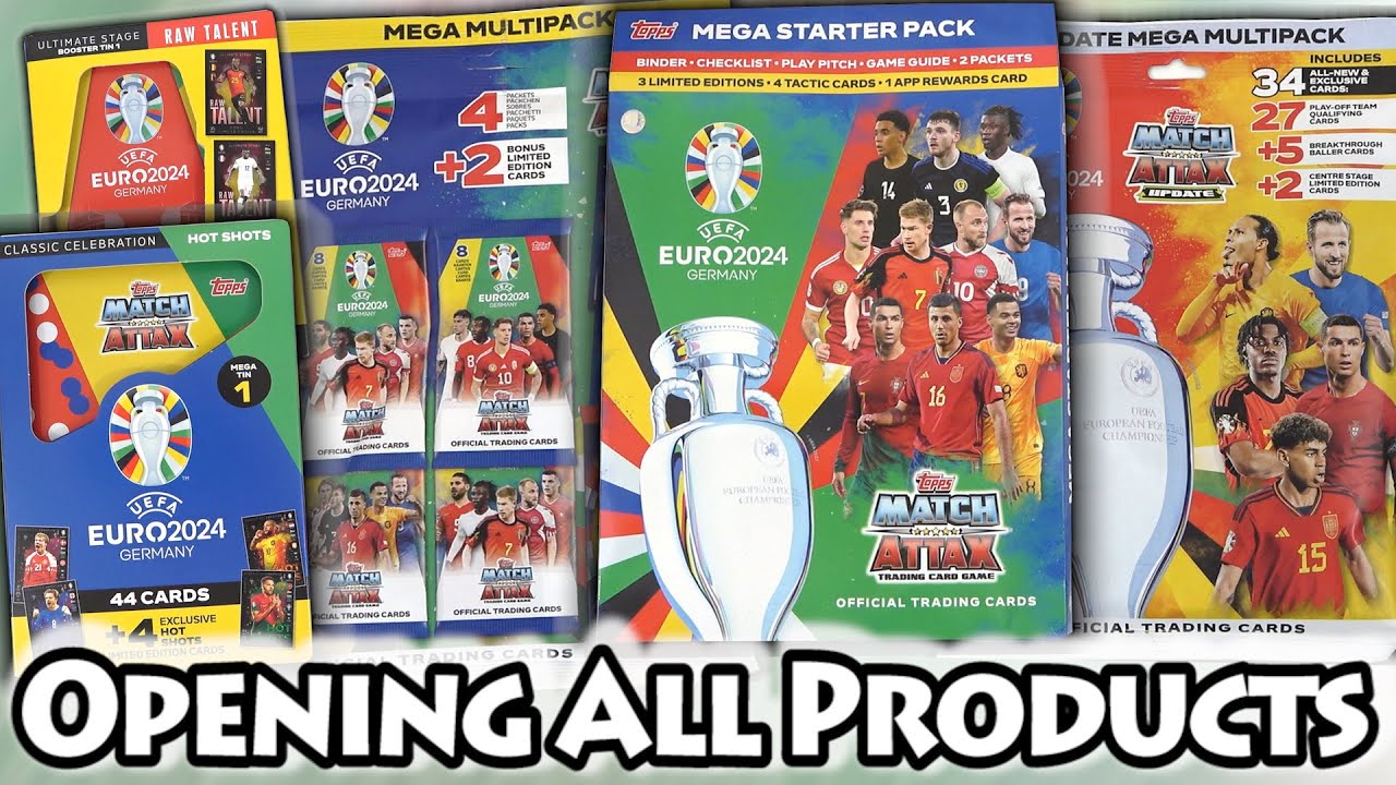Opening EVERY MATCH ATTAX EURO 2024 Product | *NEW* Update Multipack & Tins | Match Attax Euro Guide
