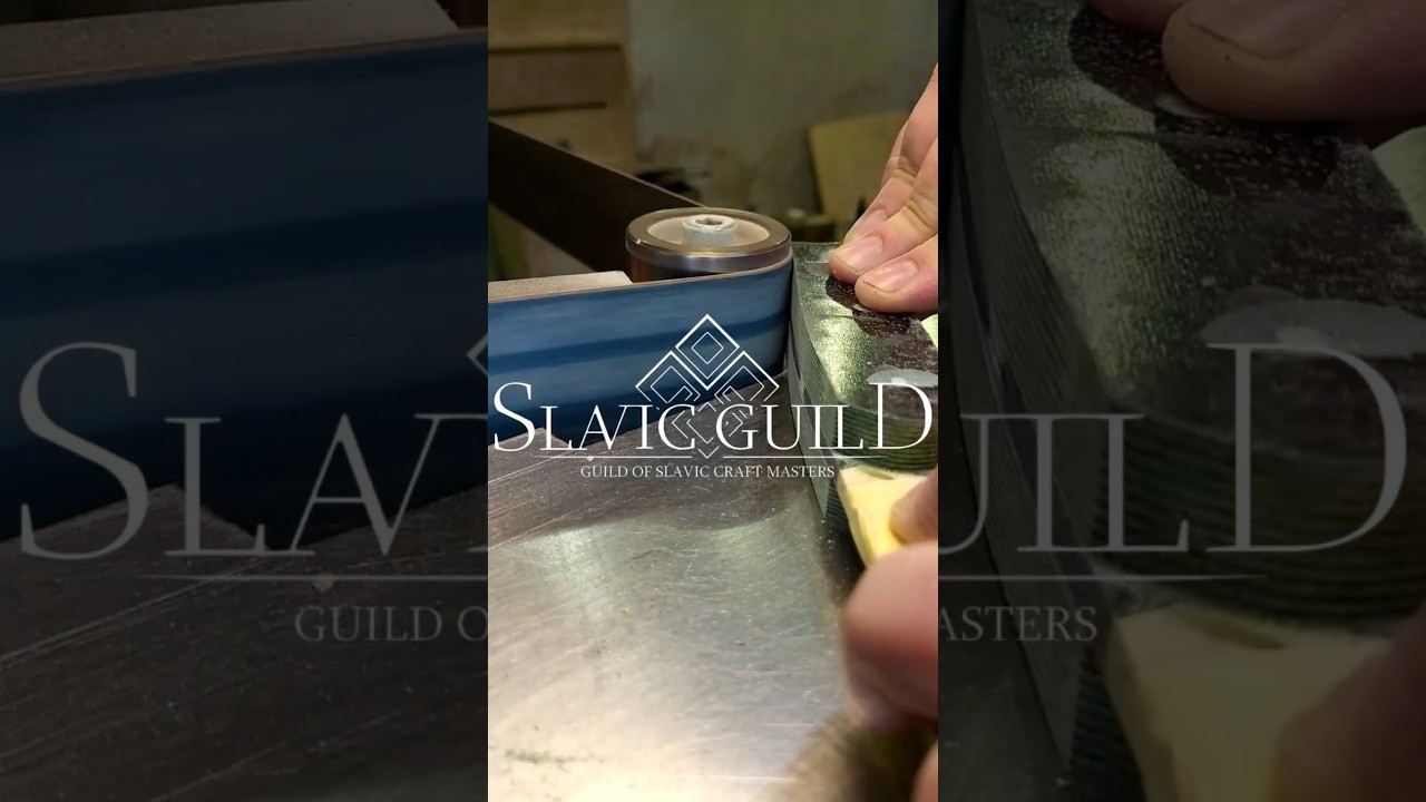 First rough grinding of a knife handle made from micarta. 🔥 #slavicguild #customknife #handmade