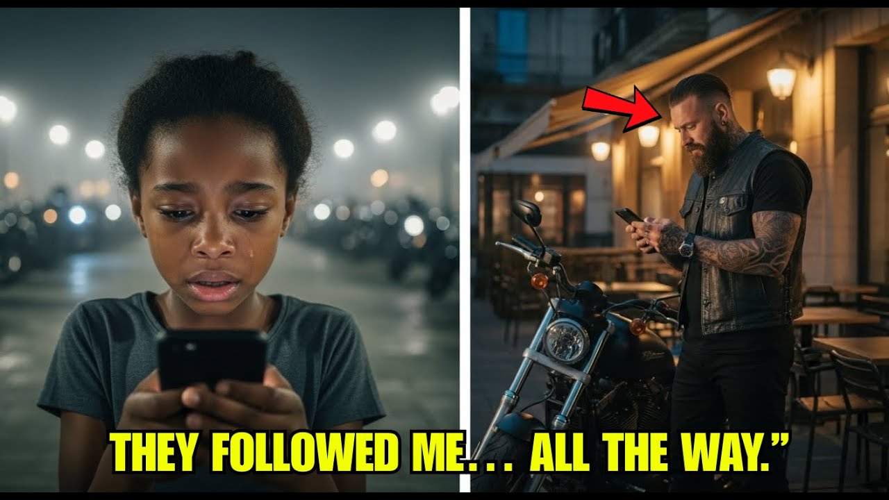 The Little Black Girl Texted the Biker — Engines Silently Surrounded the Plaza