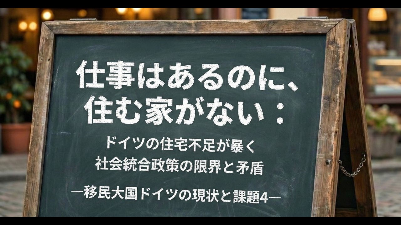 【ラジオ】仕事はあるのに、住む家がない：ドイツの住宅不足が暴く社会統合政策の限界と矛盾ー移民大国ドイツの現状と課題４
