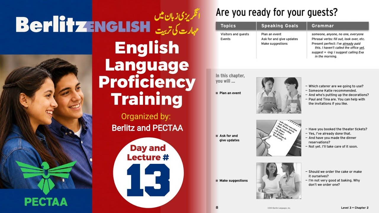 English Language Proficiency Training | Berlitz and PECTAA | Day 13 Lecture Complete