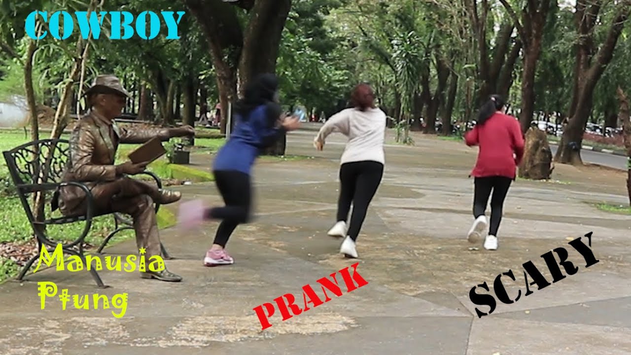 Cowboy prank. Best cowboy prank. best Statue scare prank. lelucon statue prank.luco patung prank.