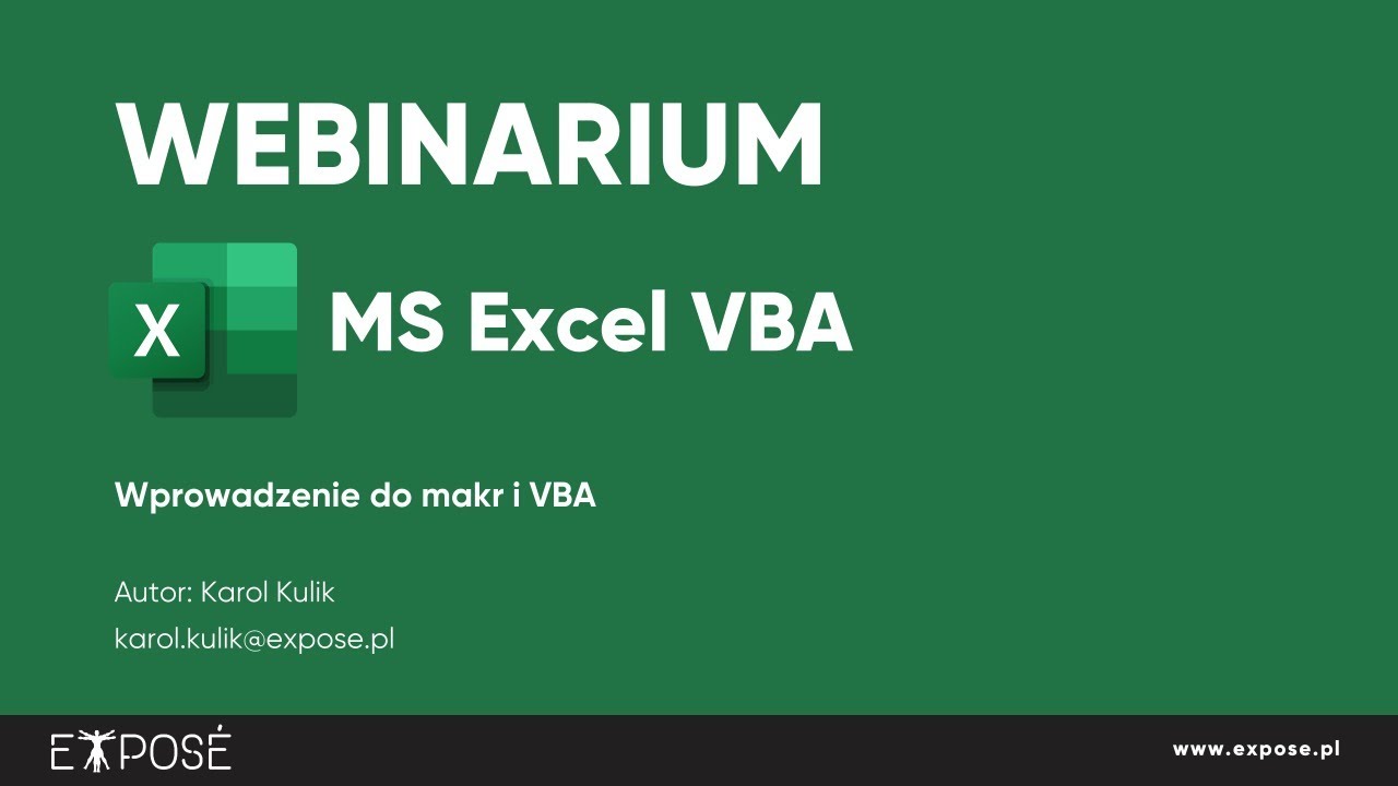 Webinarium Excel: wprowadzenie do makr i VBA