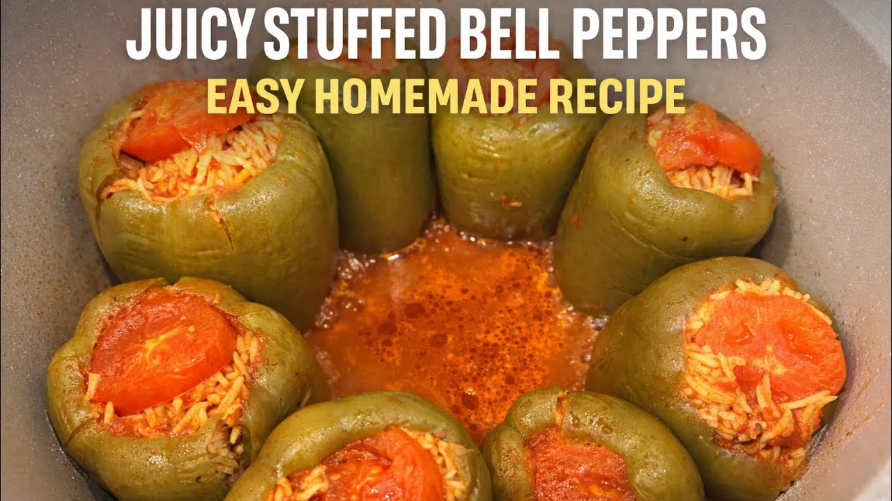 “Juicy Stuffed Bell Peppers | Easy Homemade recipeطرز تهیه مرچ دولمه