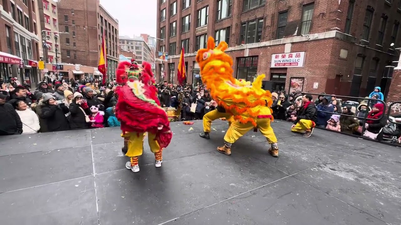 2024 Boston Chinatown CNY Woo Ching White Crane Lion Dance Parade celebration.