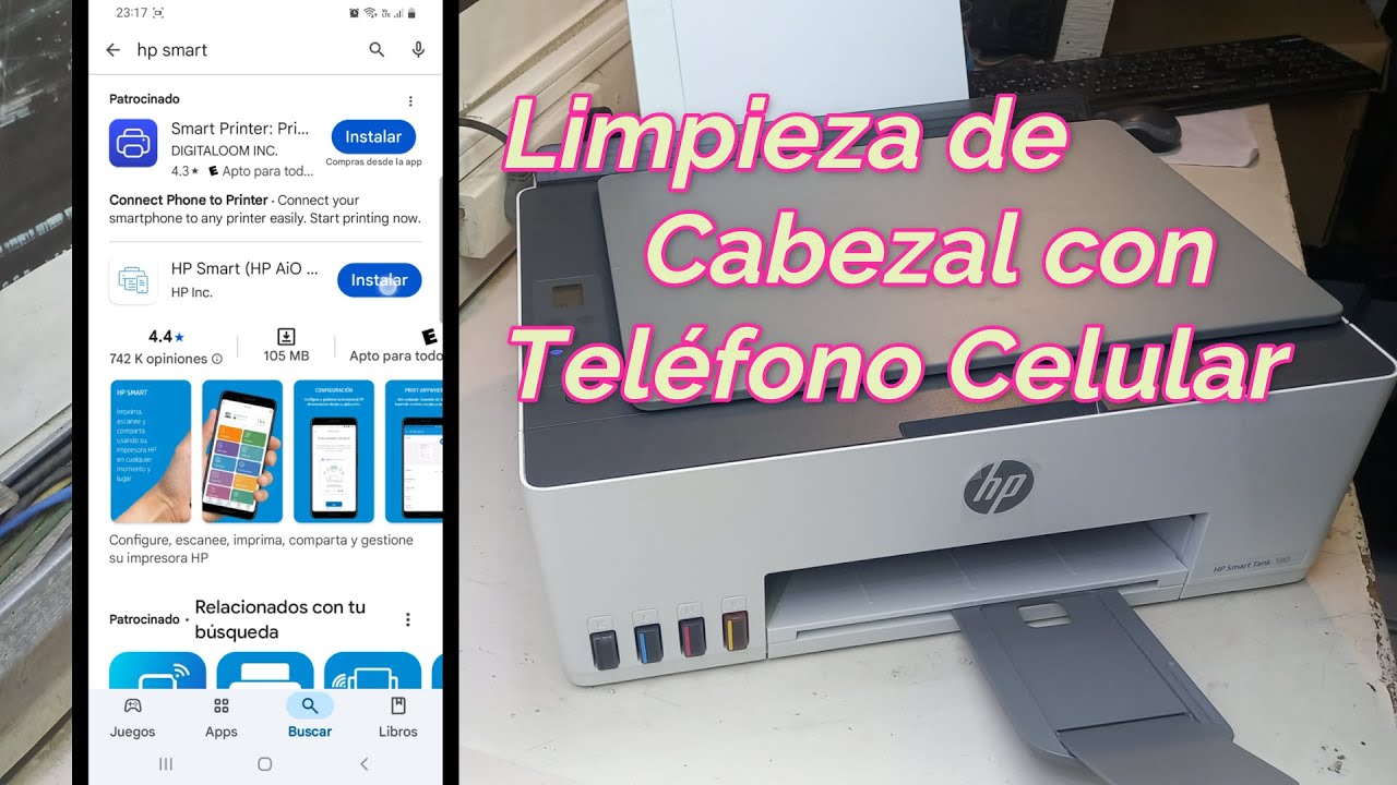 Limpiar cabezales de impresora HP Smart Tank con celular