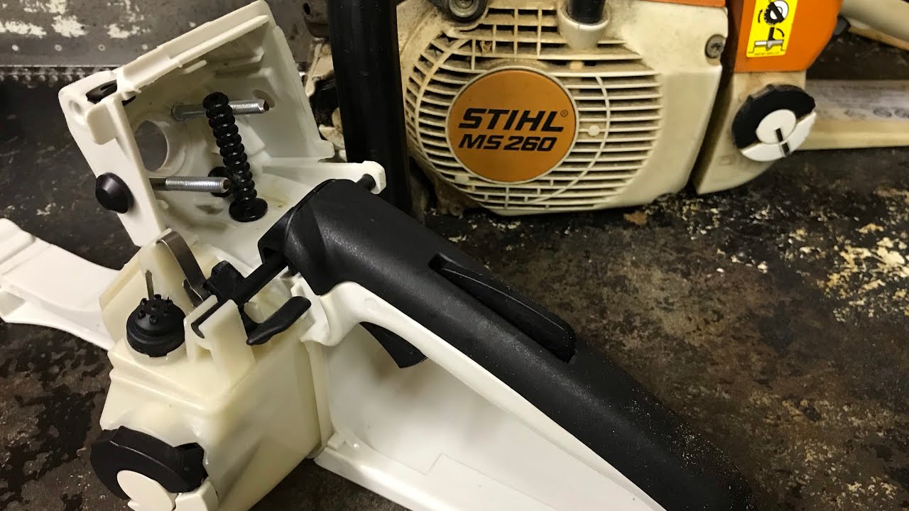 Changing the fuel tank on a stihl MS 260 chainsaw