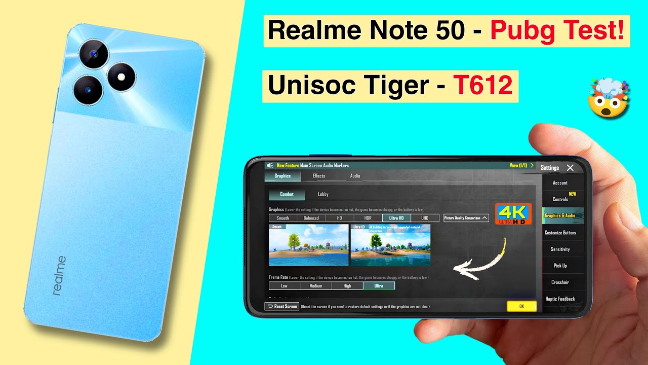 Realme Note 50 Pubg Test, Realme Note 50 Pubg Graphics.!🔥