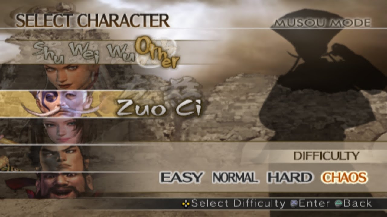 Dynasty Warriors 5 Zuo Ci Musou CHAOS and 4th Weapon