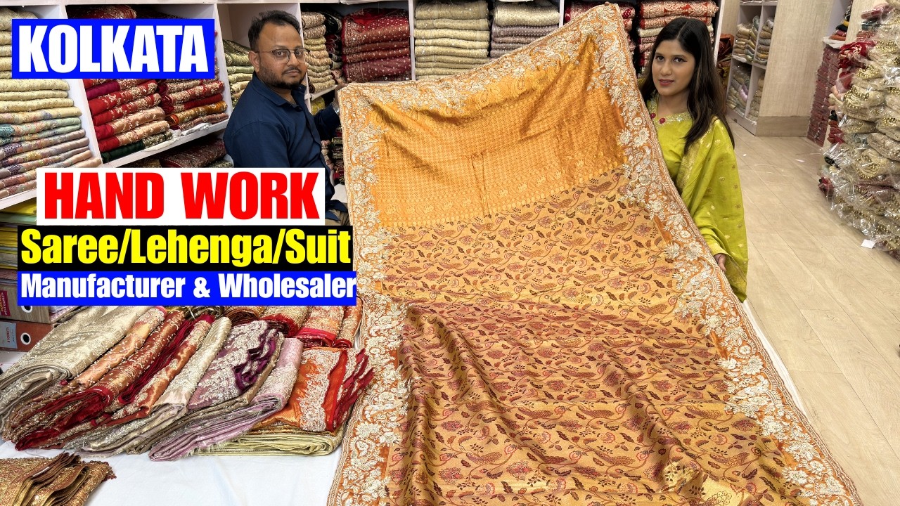 Pure Kolkata Hand Work Sarees, Suits, Lehenga Manufacturer & Wholesaler in Park Street, Kolkata