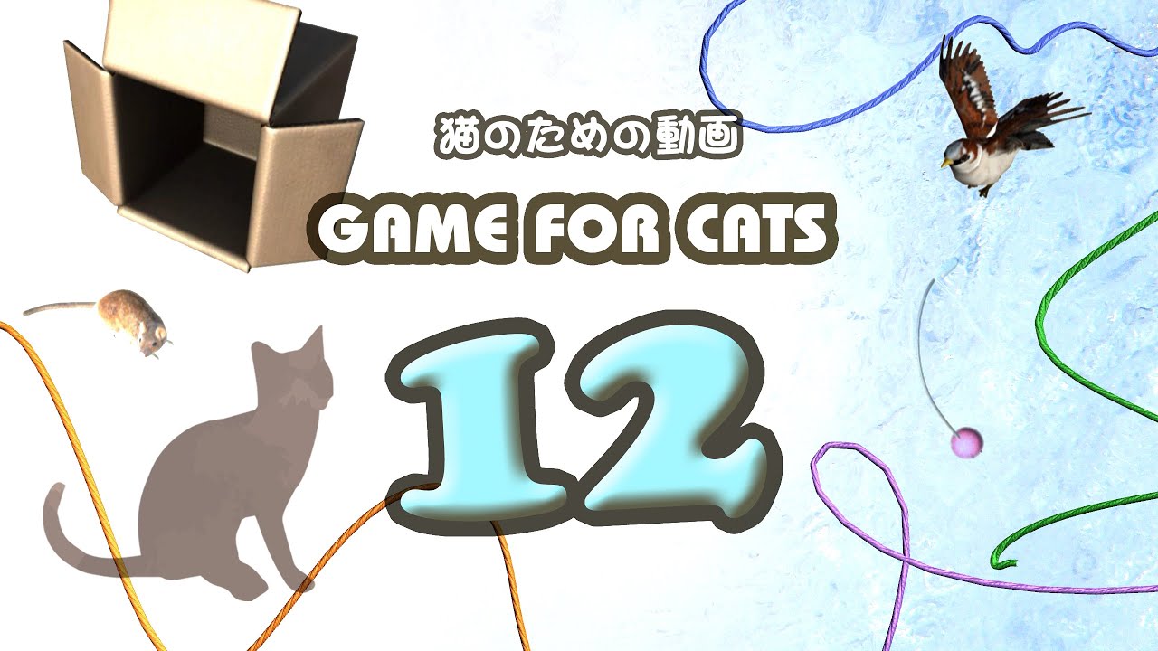 【猫用動画MIX12】ネズミ・ひも・箱・鳥30分 GAME FOR CATS 12