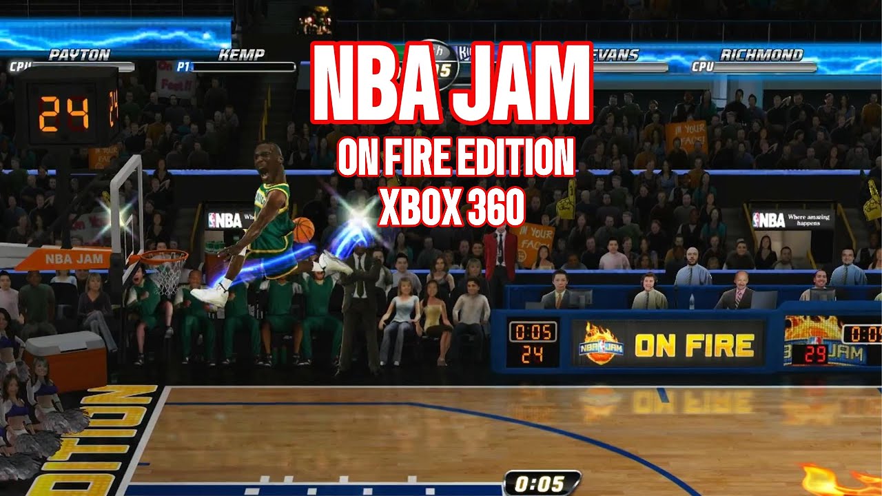 NBA Jam On Fire Edition - Sonics versus Kings - Payton & Kemp versus Evans & Richmond XBOX 360