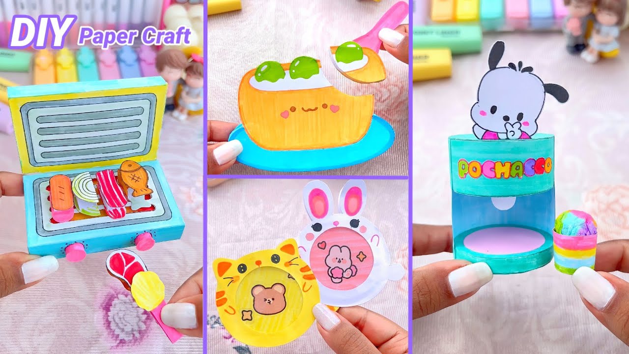 Easy Craft Ideas / DIY Miniature Crafts Idea / school hacks / paper crafts / mini BBQ grill / crafts