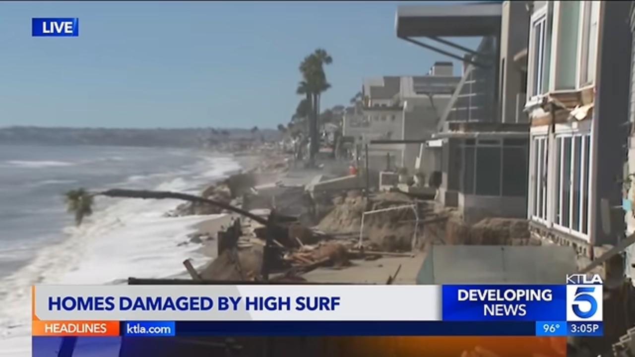 Homes swallowed by the ocean after rough surf batters Southern California coast
