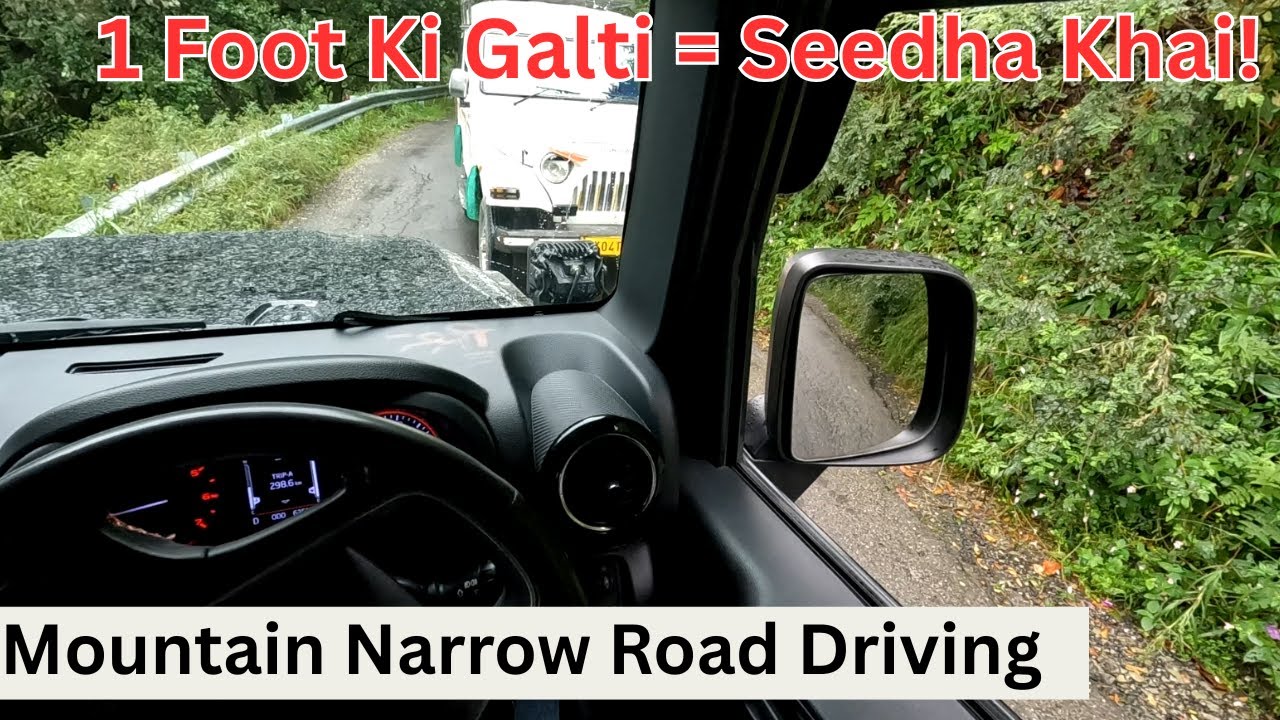 Driving Thar in Narrow Roads of mountains | How to drive in Mountains | Thar Offroading