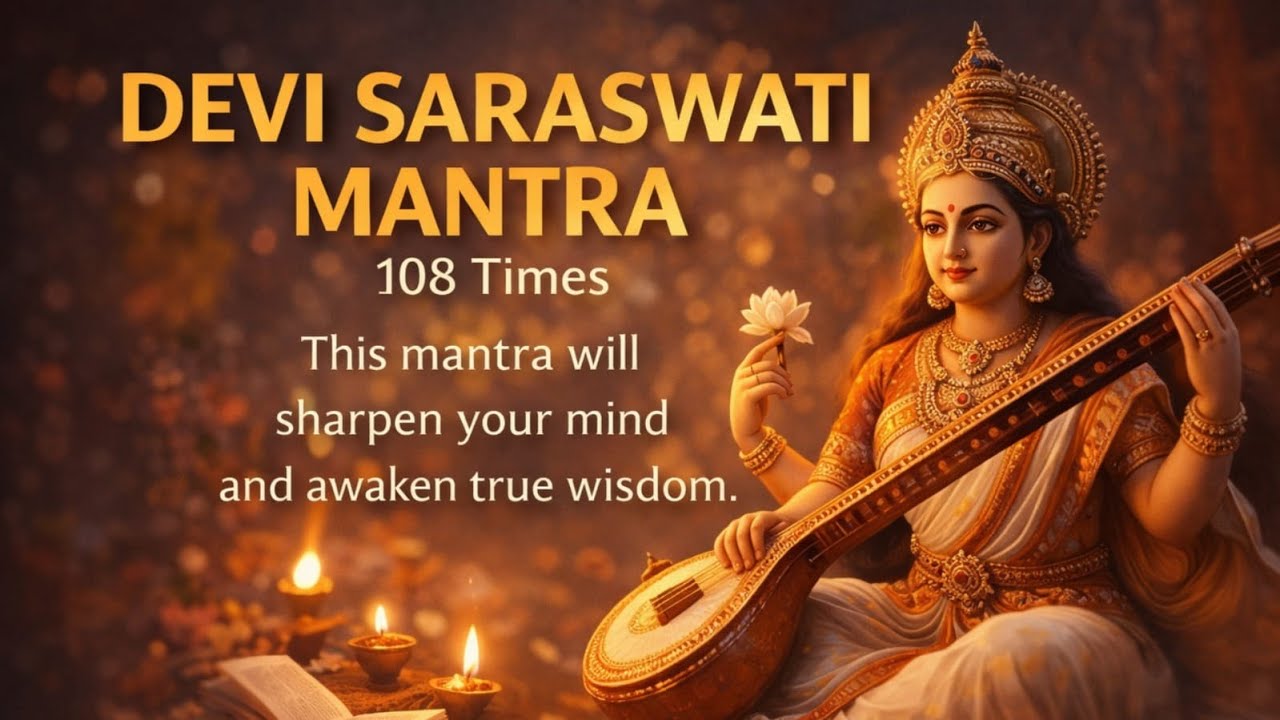 Boost Memory, Focus & Wisdom | Powerful Saraswati Mantra Meditation 108 Times