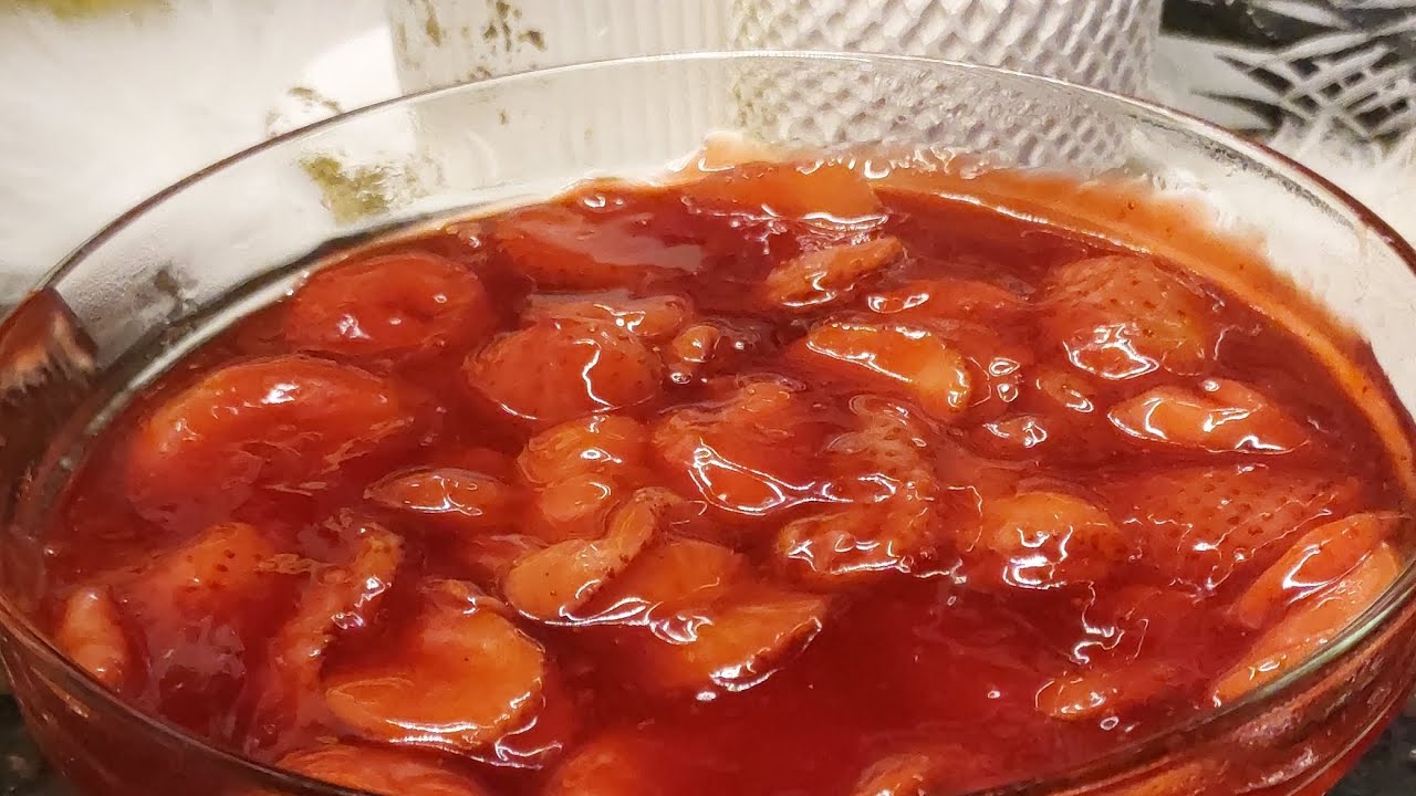 توبينج فراولة لامع وتقيل زي المحلات 🍓 هيظبط أي حلو في دقيقة وبدول چيلي فراوله 
