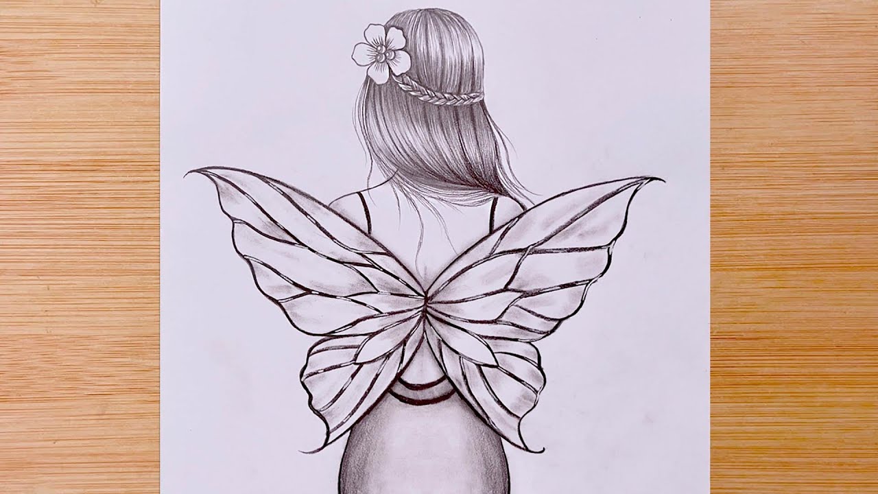 How to draw a fairy - Step by step Pencil Sketch for beginners || Fairy Drawing Tutorial