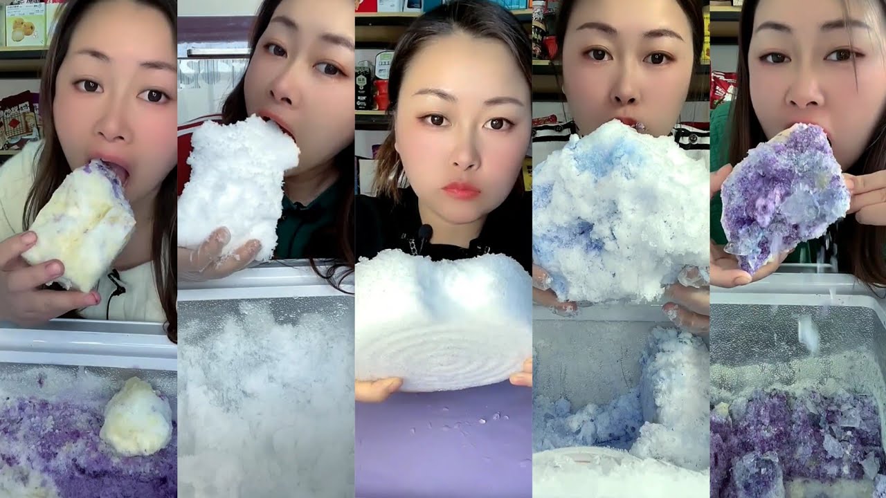 ASMR her ice eating only bites