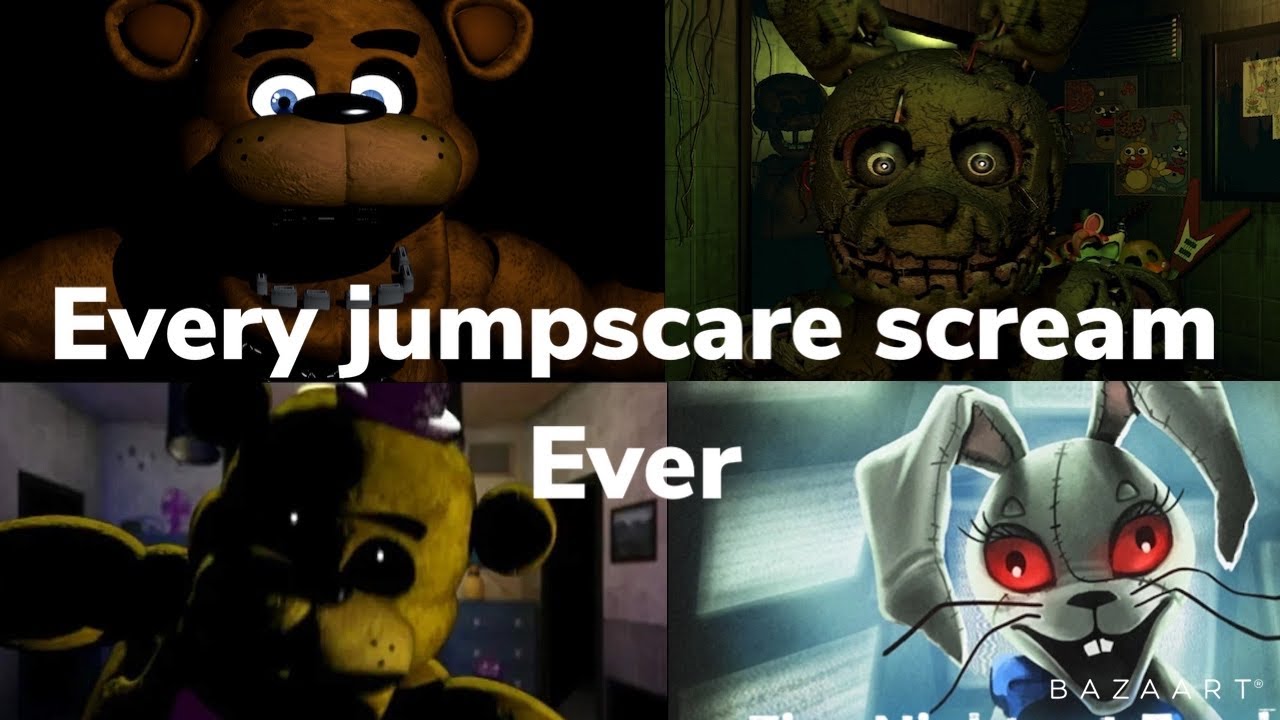 Every FNaF Jumpscare Scream Ever! From 1 To Security Breach
