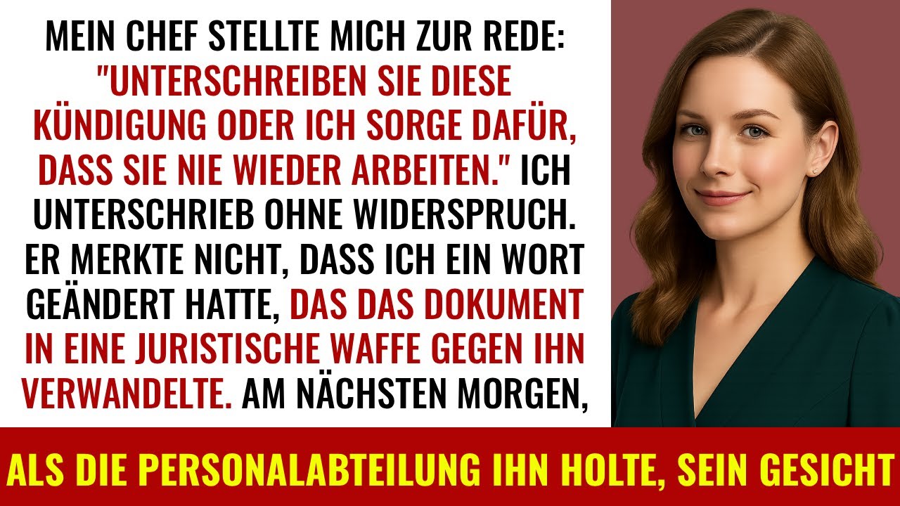 Man Zwang Mich, Die Kündigung Zu Unterzeichnen – Doch Ein Einziges Wort Drehte Alles Um…