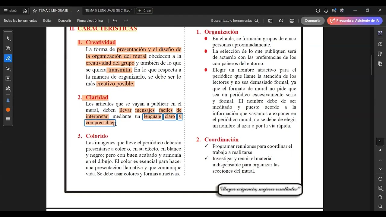 T 5 LENGUAJE SEC I