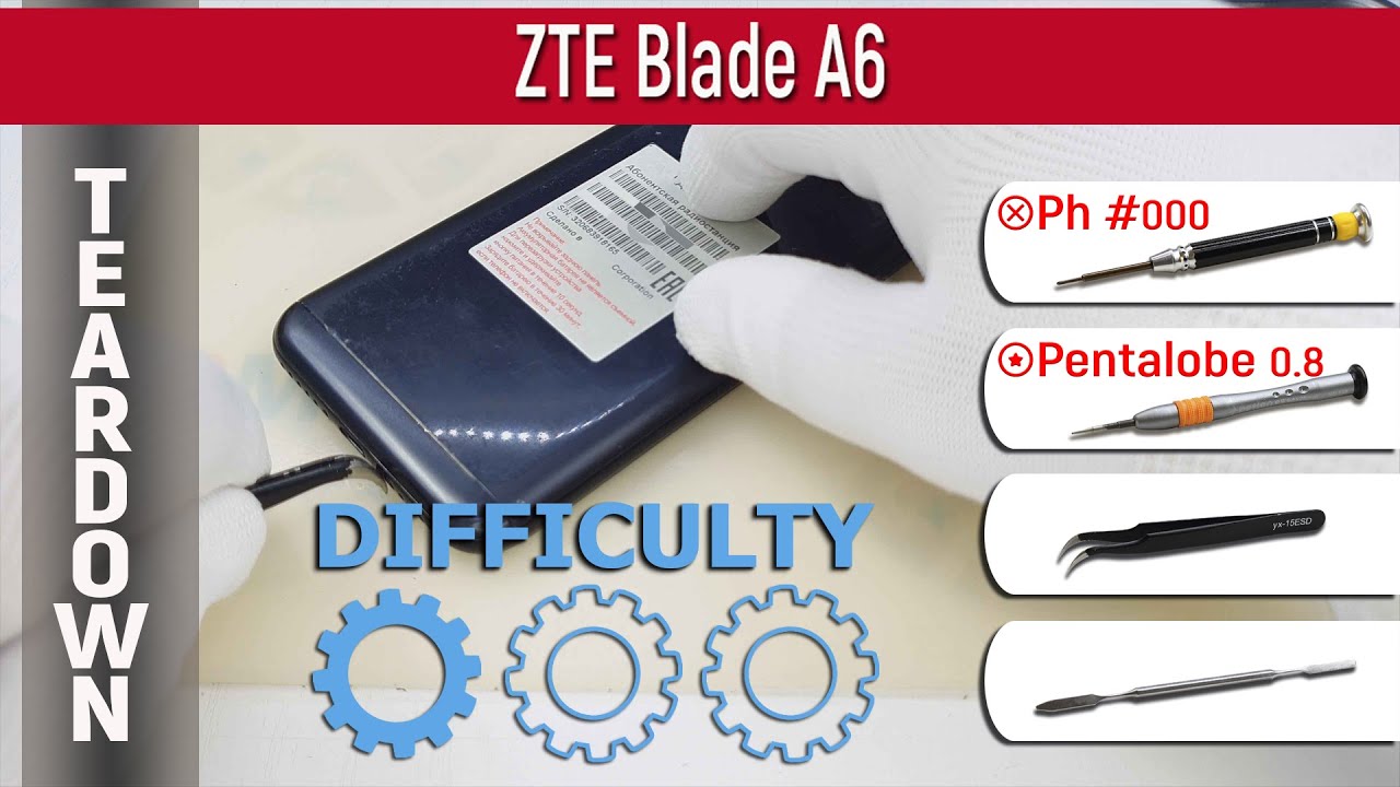 Как разобрать 📱 ZTE Blade A6 Разборка и ремонт