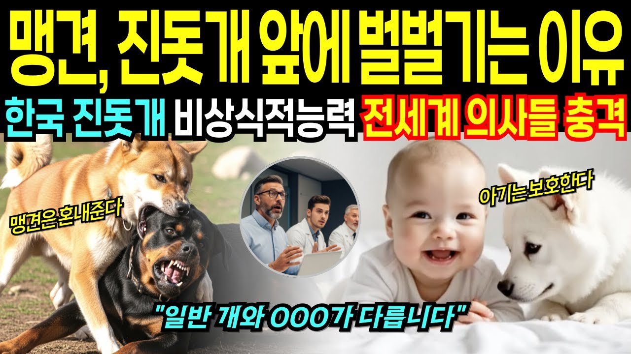 한국 진돗개 갓난아기 공격하는 미국 맹견 제압하자 전세계 의사들 열광하며 연구한 결과 충격 [해외감동사연]