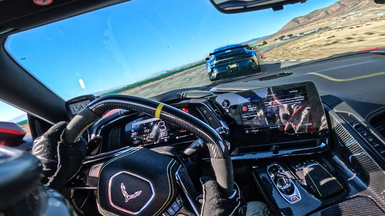 CORVETTE Z06 BATTLES PORSCHE GT3s ON TRACK!