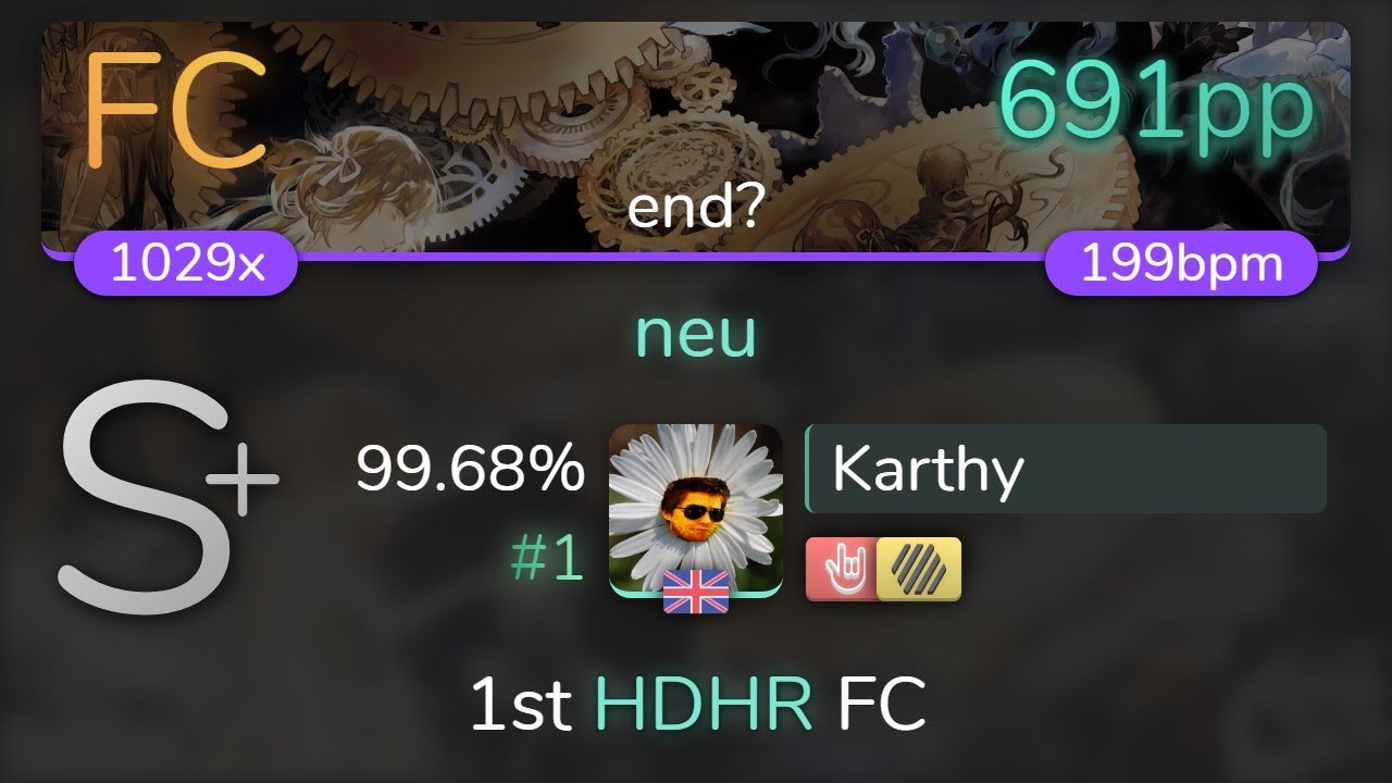 [Live] Karthy | Shounen Radio - neu [end?] 1st +HDHR FC 99.68% {#1 691pp FC} - osu!