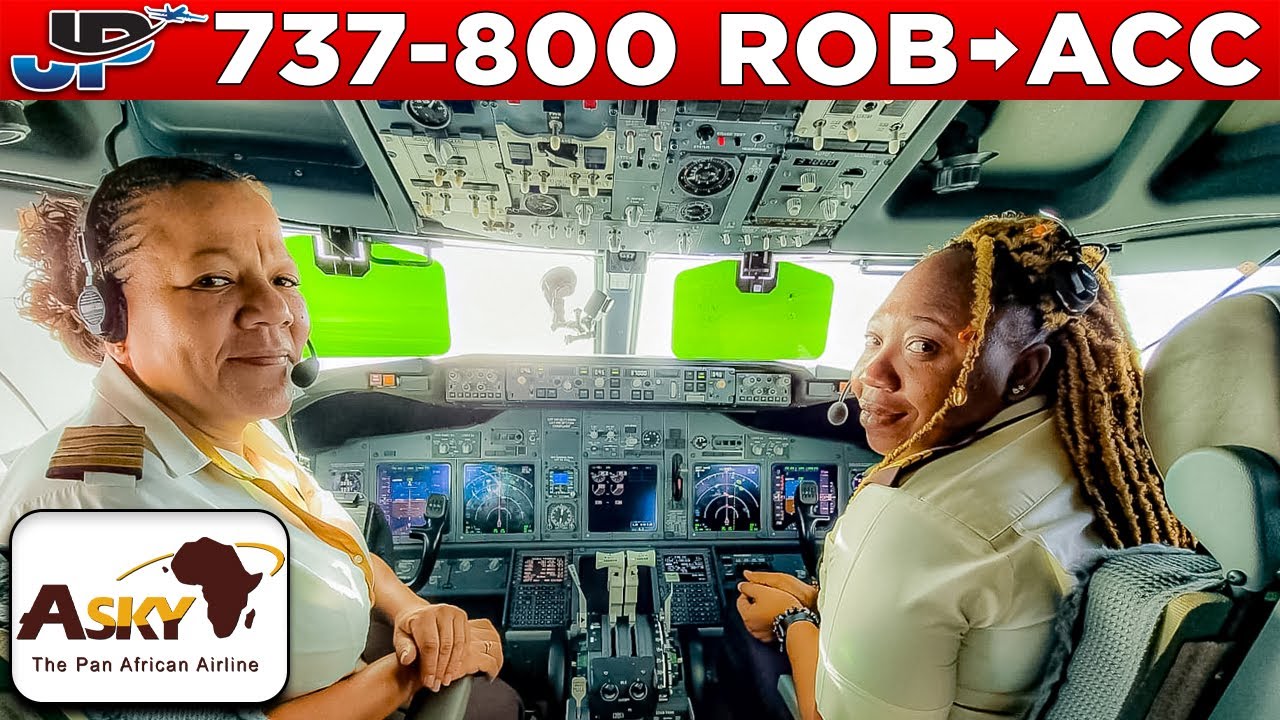ASKY Boeing 737-800 Cockpit Monrovia🇱🇷 to Accra🇬🇭