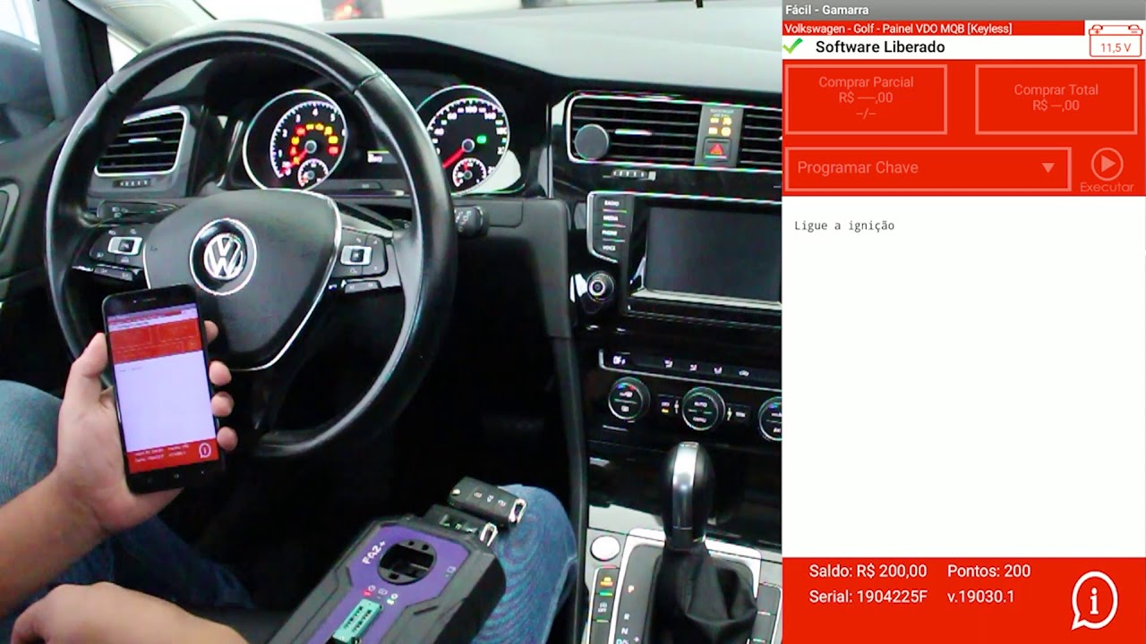 Programação de Chave de Presença VW Golf 2015