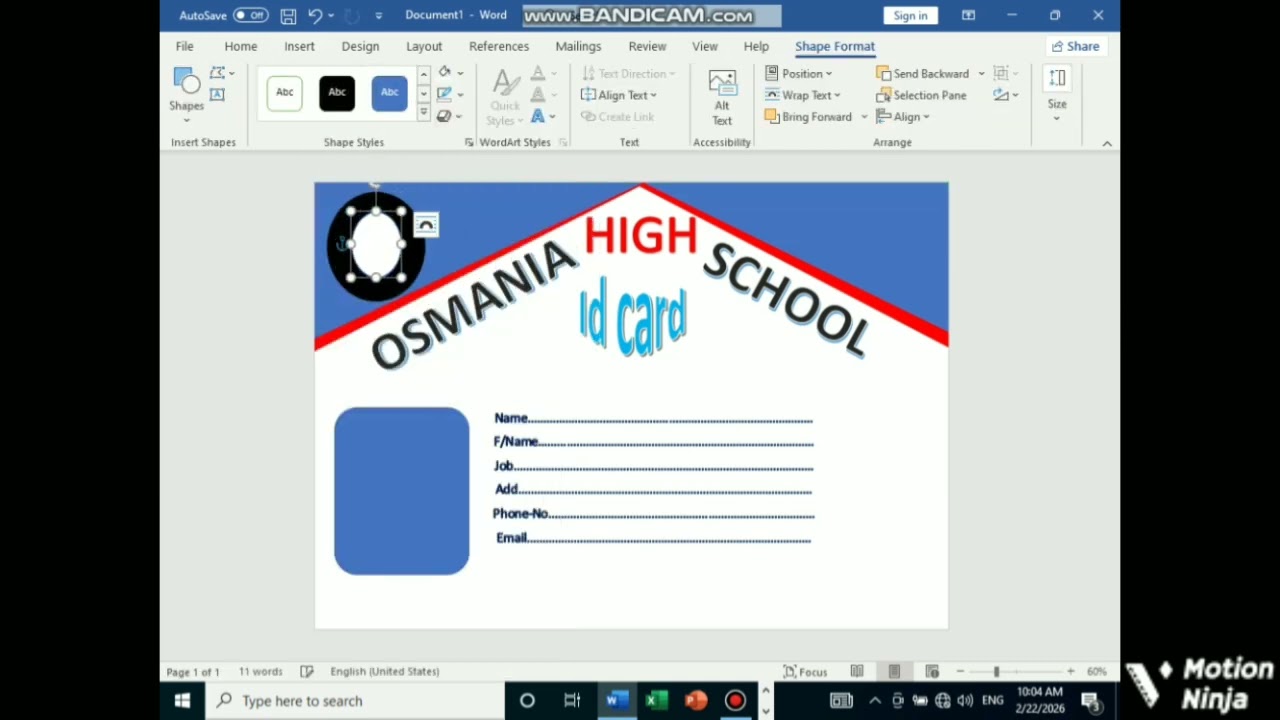 Edit id card for MS word جوړول د ايډي کارت په مايکروسافټ ورډ پروګرام کې#comment #like #subscribe 
