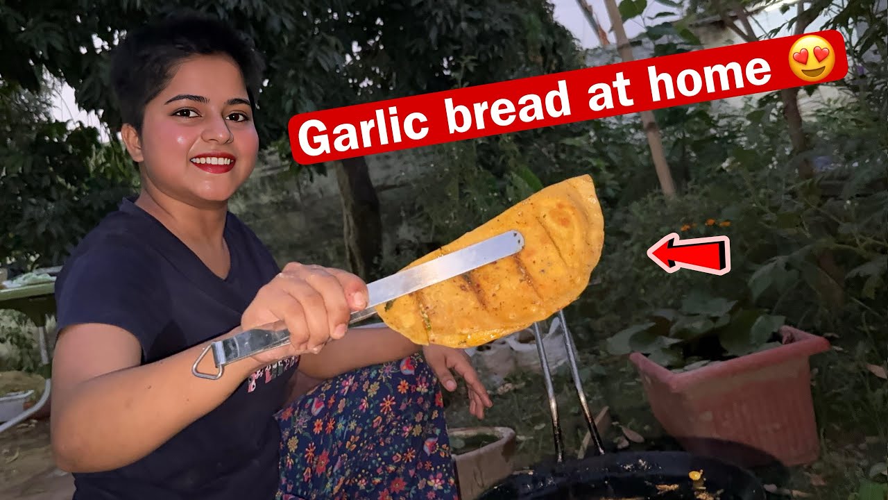 Ghar pe banaya garlic bread 🥖 😍