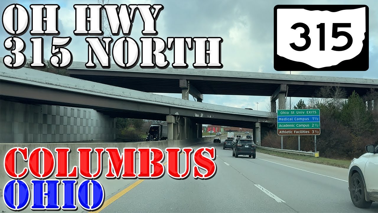 OH 315 North - Columbus - Ohio - 4K Highway Drive