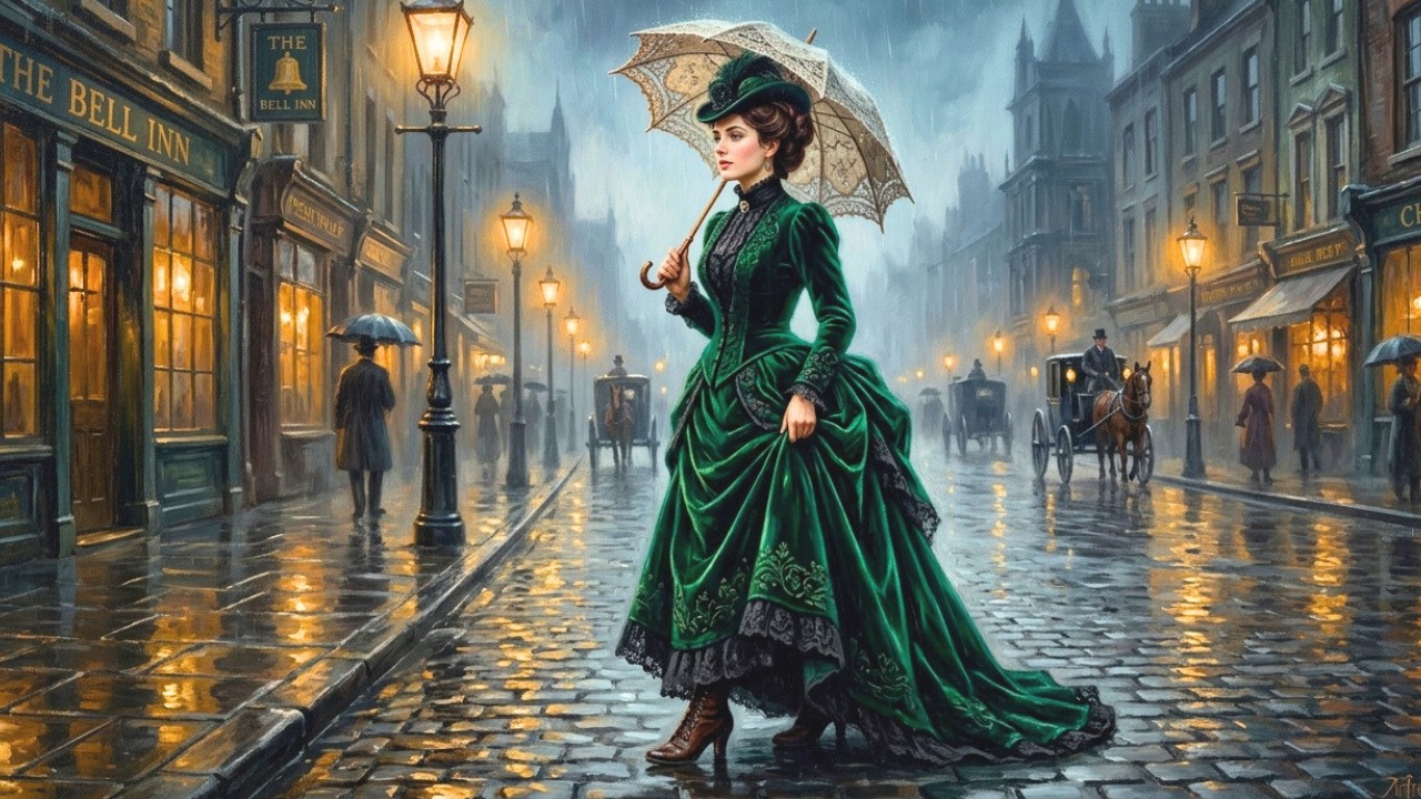 Velvet Rain in Victorian London Streets | Visual Poem with Cello Harmonies | ArtInMotion