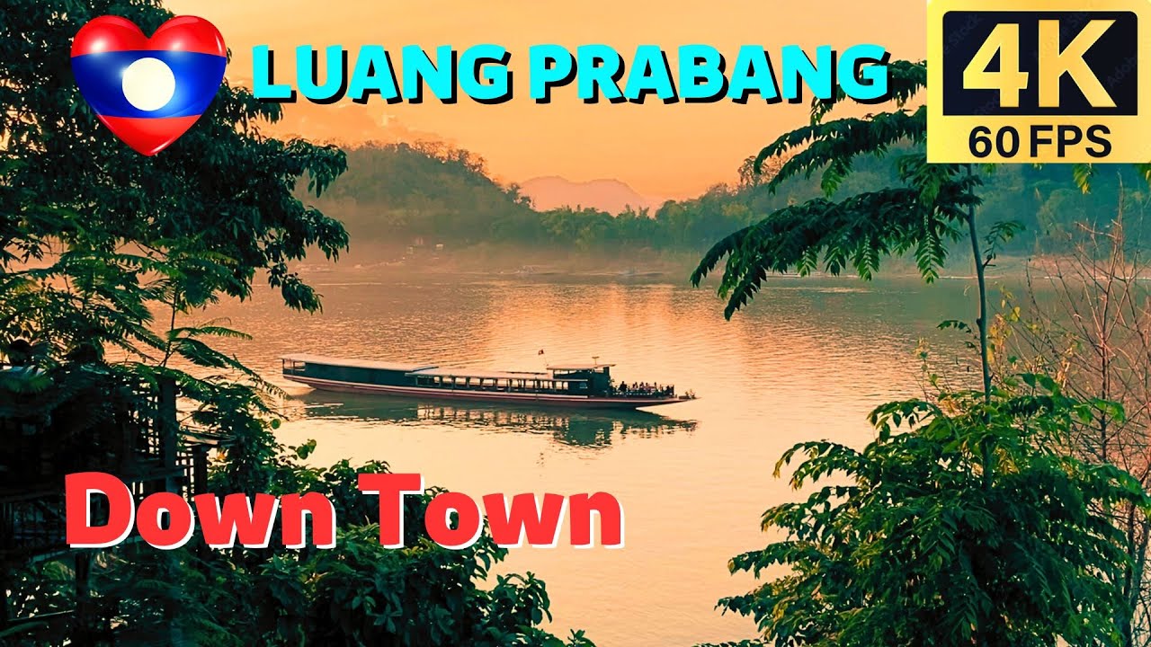 Luang Prabang Down Town Walk Tour - Laos Walking Tour  - December 2022 [ Laos 4K ]