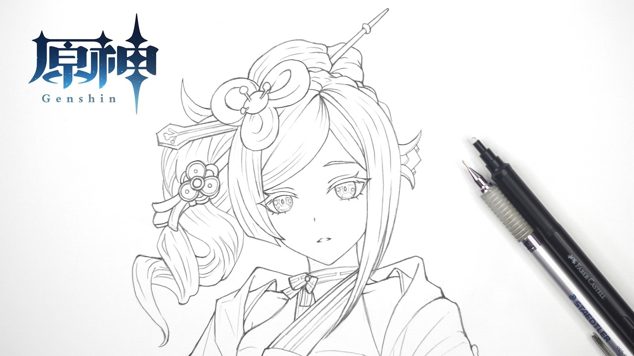 How to draw Chiori | Genshin Impact | Chiori | drawing tutorial | 如何畫千織 | 原神 | 千織 | 畫畫教學 | 動漫 | 遊戲