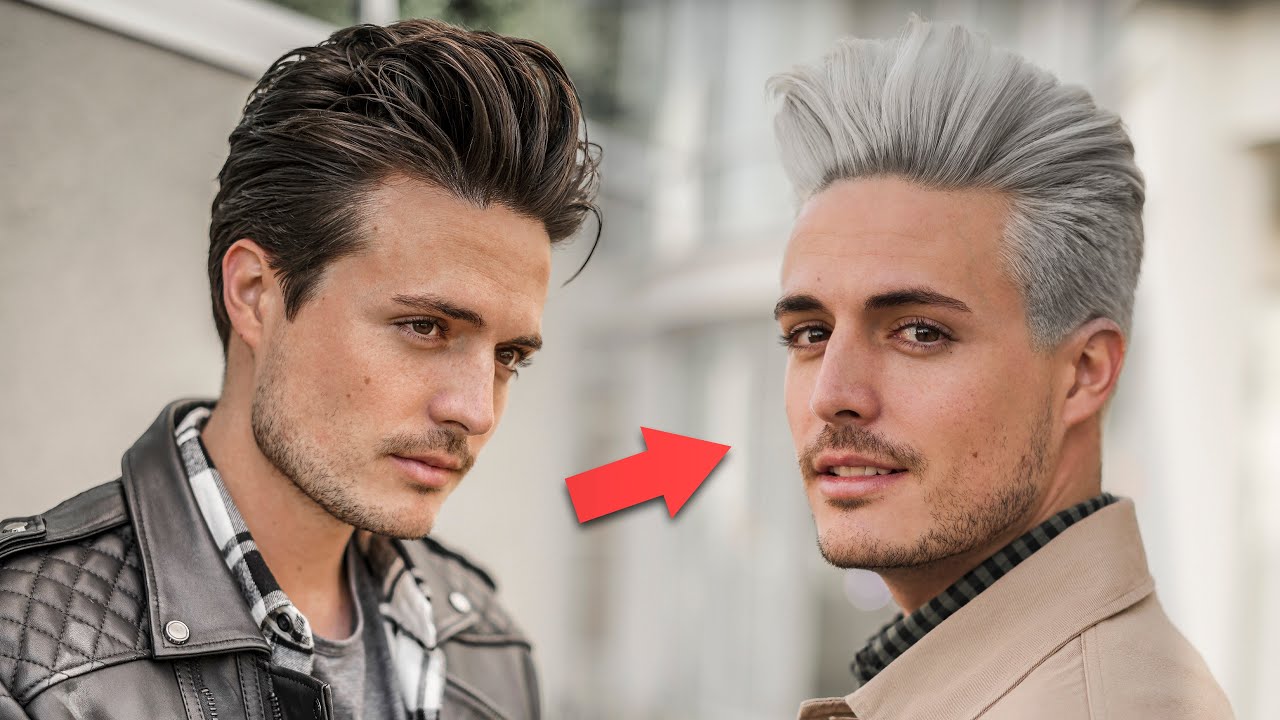 My Platinum Blonde Hair Transformation | Mens Silver Hairstyle 2020